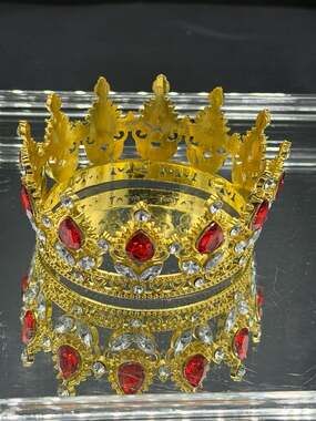 Uxcell Mini Crown Cake Toppers, Alloy Queen Princess Little Crown Tiara With Cry